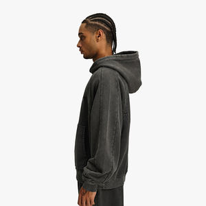 Pull à capuche en molleton unisexe sweat à capuche pour hommes sweat à capuche pas cher par sublimation lavé à l'acide - Product Image 5