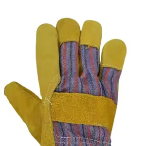 Grande demande Gant de gréeur canadien en cuir de vache fendu à paume complète de qualité extrême à manchette caoutchoutée au prix de gros à vendre - Product Image 5