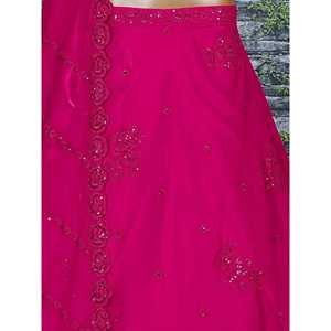 Lehenga Choli de Georgette con Lentejuelas Rosas, Elegante Traje de Novia - Product Image 4