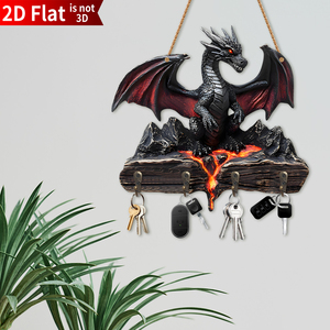 Duy Nhất Tier Rồng Hình Dạng Bằng Gỗ Key Chủ Với 4 Có Thể Tháo Rời Kim Loại Móc Dễ Dàng Wall Mount Tiết Kiệm Không Gian Tổ Chức Cho Các Công Cụ - Product Image 3