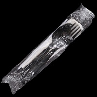 Haute Qualité Film Enveloppé En Plastique Cuillère Serviette En Plastique Vaisselle Robuste KITS Couverts Ensemble Pack Avec Couteau Fourchette