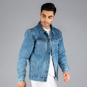 Nardon Apparel Hombres Casual Retro Faded Washed Denim Windbreaker Botón Decoración Baggy Reversible Transpirable Triple Botonadura para - Product Image 1