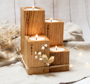 เชิงเทียนไม้ธรรมชาติเชิงเทียนแบบเรียบง่ายของขวัญเป็นครั้งคราว - Product Image 1