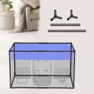 Divisible chaton chien parc <span class=keywords><strong>pour</strong></span> animaux <span class=keywords><strong>de</strong></span> compagnie Double chambre tuyau en acier cadre <span class=keywords><strong>Cage</strong></span> <span class=keywords><strong>pour</strong></span> chats chiot petit Animal Portable pliable chenil tente - Product Image 2