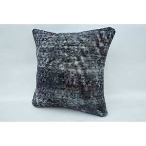 Lana gris Kantha Mosaic Paisley Patchwork Almohada 14x14 pulgadas Tejido con patrón vintage - Product Image 2