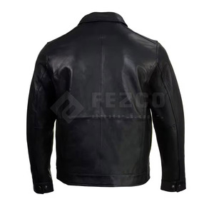 <b>Warm</b> Winter Casual Men's Genuine Leather <b>Jacket</b> with Stand Collar and Front Logo Breathable & <b>Waterproof</b> Low MOQ - Product Image 3