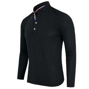 Polyester/coton imprimé sur mesure pour hommes pour polo col à boucle à manches longues motif solide-pour printemps automne décontracté affaires - Product Image 2