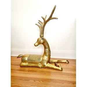 Sculpture de renne en laiton faite à la main pour la décoration de Noël de table-Design moderne Inde - Product Image 4