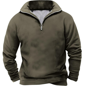 Trendy Mock Neck Zip Sweatshirt Multicolor <b>Tie</b>-Dye, Custom Logo, Winter Streetwear for Men - Product Image 3