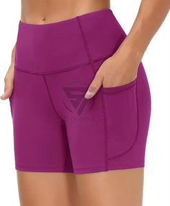 Vente chaude sans couture en forme de V taille Yoga Shorts respirant bout à bout femmes vêtements de sport été haute élastique personnalisé Yoga Shorts - Product Image 1