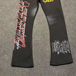 Conjunto Deportivo para Hombre, Sudadera con Capucha y Pantalones Acampanados, con Estampado en Serigrafía, Forro Polar de Invierno, Algodón Ligero con Efecto Desgastado, Personalizable - Product Image 5