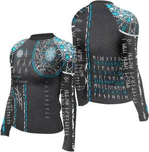 Chemises de compression personnalisables pour femmes, respirantes, à séchage rapide, manches longues, conçues sur mesure par OEM, rashguards MMA, 100% polyester - Product Image 1