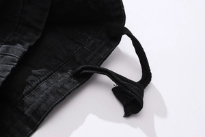 Pantalones cortos de trabajo Cargo sólidos negros informales para hombre, ropa de calle teñida Lisa transpirable con logotipo personalizado de alta calidad, personalizable - Product Image 5