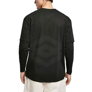 Camiseta de doble capa de alta calidad para hombre, camiseta de doble capa de Color personalizada ligera, ropa informal - Product Image 3