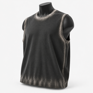 Camiseta sin mangas de algodón para hombre, camiseta informal de verano con cuello redondo, estilo urbano - Product Image 3