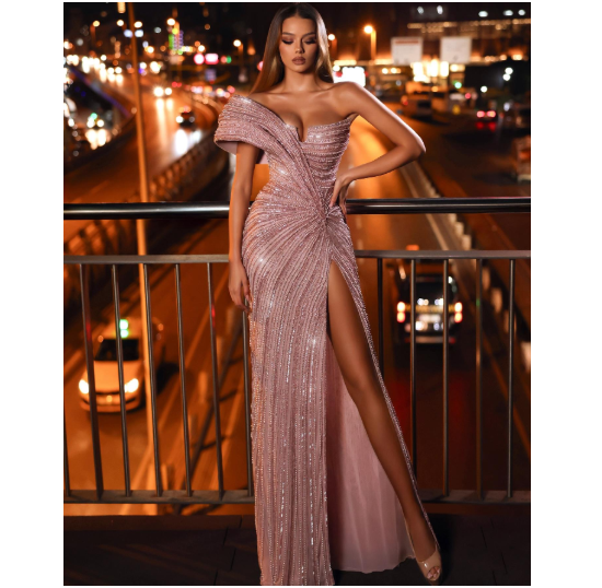 Elegant Luxury Beaded Floor Length Mermaid