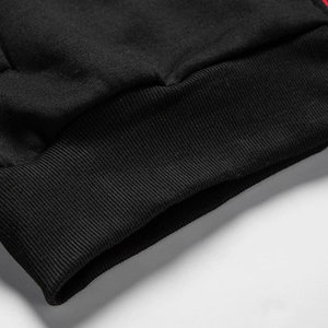 Sudadera con capucha de algodón grueso para hombre, prenda deportiva masculina de invierno, personalizada, con cremallera, color negro - Product Image 3