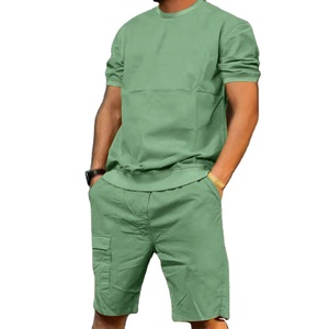 Marque privée Survêtement Survêtement Homme Couleur Unie Survêtement Personnalisé Avec Logo Tenues Été Deux 2 Pièces Ensemble Court Hommes 2026 - Product Image 3