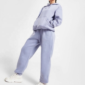 Chándal de lavado ácido de algodón puro para mujer Chándal de moda de manga larga transpirable de peso pesado para mujer - Product Image 4