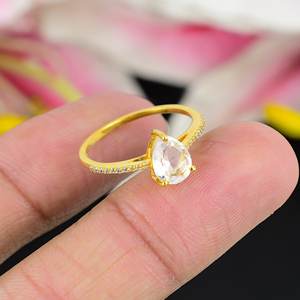 New Arrival <b>Vintage</b> <b>Gold</b> Plated Jewelry <b>Ring</b> 925 Sterling Silver <b>Ring</b> Hot Selling Natural Crystal Gemstone Jewelry Fine <b>Rings</b> - Product Image 2