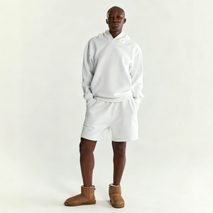 Fabricants de sweats à capuche unisexes en coton mélangé écologique de gros, OEM, de haute qualité, imprimé en relief, coupe ample, en molleton - Product Image 3