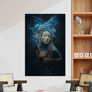 Impression sur toile abstraite moderne de femme surréaliste, décoration élégante pour la maison, toile encollée - Product Image 1