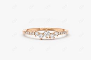 Hot Sell Luxury Fashion Women Jewelry Natural Diamond <b>Cluster</b> Rose Gold Engagement Rings Jewelry Gifts Finger Ring for Women - Product Image 2