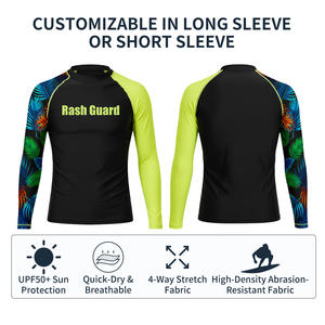 Maillot de bain à manches longues pour homme personnalisé, rashguard pour la plongée sous-marine, chemise de protection UV, rashguard en polyester et élasthanne, rashguard de natation, hauts de bain - Product Image 2