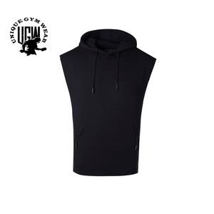 Sudaderas sin Mangas con Etiqueta OEM para Hombre, Ropa de Gimnasio con Cremallera, Sudaderas Transpirables de Secado Rápido de Poliéster/Algodón de Alta Calidad Hechas a Medida - Product Image 6