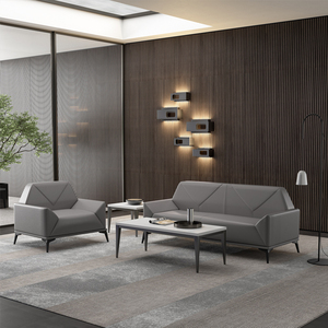 Sofá de cuero para oficina, sofá de oficina de 3 plazas, sofá de recepción comercial, sofá de oficina moderno, asientos modulares para sala de estar, estilo minimalista - Product Image 2