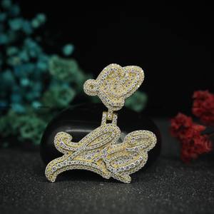 Custom Iced Out VVS Moissanite Round Brilliant Cut Diamond Hip Hop Logo Name Pendant Pass Diamond <b>Tester</b> 925 Silver Jewelry - Product Image 3