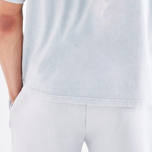 Shorts pour homme personnalisés 2024, poids lourd, délavés à l'acide, style streetwear vintage, tissu en molleton, patchwork, broderie, décontracté, uni, 100% coton - Product Image 6