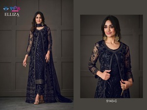 Vêtements de mariage Look élégant Designer lourd Net papillon Salwar Kameez avec Dupatta avec broderie travail approvisionnement en gros - Product Image 3