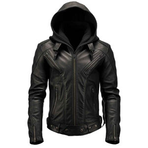 2025 vente en gros grande taille hommes en cuir Biker veste détachable à capuche matelassé doublure selle couture extérieur hiver veste - Product Image 1
