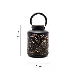 Linterna de vela de Metal con diseño Floral, linterna colgante con acabado negro para el hogar, decoración de eventos navideños, linterna cortada con láser - Product Image 6