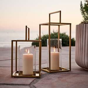 Modern Gold Metal Glow Stand <b>Tall</b> Decorative Geometric Candle <b>Lantern</b> for Indoor Outdoor Home Garden Wedding Christmas Decor - Product Image 5
