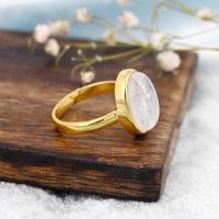 Pierre de lune arc-en-ciel naturelle ovale lisse faite à la main 10x14mm, cristal de guérison, argent vermeil 925, bohème, fête, mariage, éternité