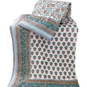 Fabriqué à la main 100% coton traditionnel Queen Size couette main bloc impression réversible confortable respirant léger hiver couette - Product Image 1