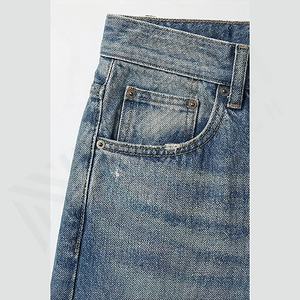 กางเกงยีนส์เดนิมทรงสลิมฟิตแบบสบาย ยืดได้ สีสั่งทำพิเศษ ซักสีแบบพิเศษ ระบายอากาศได้ดี ทรงขาตรง มีกระเป๋า ใส่ได้ทุกฤดู - Product Image 5