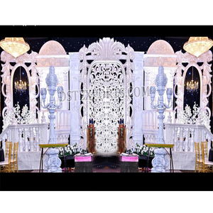 Escenario de Boda Canadiense de Lujo, Escenario de Fibra Grande Blanco para Bodas Modernas, Escenario de Recepción con Temática Judía, Boda en Nueva York - Product Image 1