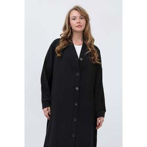 Túnica Larga con Detalle de Botones Delanteros para Mujer -10681TUN - NEGRO - Product Image 5