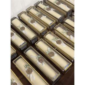 Vintage Gold Trim Glass Scroll Invitation Box Wholesale Glass Wedding Gift Box Clear Glass Scroll <b>Holder</b> for Wedding Invitations - Product Image 3