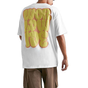 100% coton OEM service personnalisé T-shirt couleur et taille personnalisées impression bouffante à manches courtes hommes grande taille T-shirts - Product Image 5