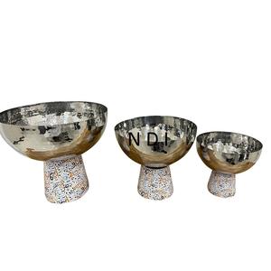 Set of 3 Arabic Design Top Quality Dry Fruit Storage Stainless Steel <b>Bowl</b> Fresh Fruit <b>Salad</b> <b>Server</b> Steel <b>Bowls</b> - Product Image 1