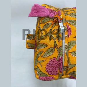 Bolsa de Aseo de Viaje Acolchada Reutilizable en Color Ámbar, Ecológica, Lavable, Grande, Estilo Vintage, para Compras Diarias, Cosméticos - Product Image 3