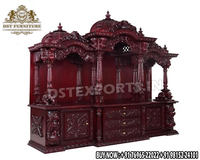 Portes de temple en bois de teck de style sud-indien, grand temple traditionnel, style Gopuram, Mandir pour la décoration intérieure, USA
