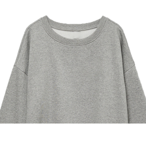 Sweat-shirt en polaire brodé pour femme, écologique, respirant, coupe-vent, gris clair, col rond, manches longues, 340g - Product Image 4