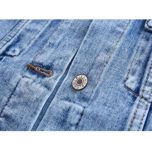 แจ็กเก็ตยีนส์สำหรับผู้หญิงแจ็กเก็ตผ้าเดนิมปักด้วยไข่มุกออกแบบโลโก้ได้ตามที่ต้องการคุณภาพสูง - Product Image 5