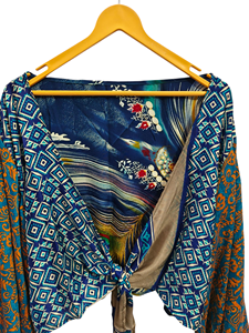 เสื้อชายหาดผ้าไหมสั้นหลากสีเสื้อเบลาส์ผ้าไหมหลากสีใส่ในบ้าน - Product Image 2