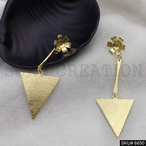 Pendientes colgantes y colgantes de diseño de declaración única chapados en oro, joyería de latón de estilo moderno SKU6650, tipo religioso cristiano - Product Image 2